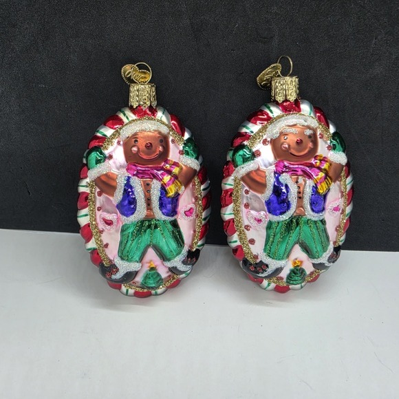 Old World Christmas Other - Set Of 2 Old World Christmas Colorful Oval Gingerbread Ornaments